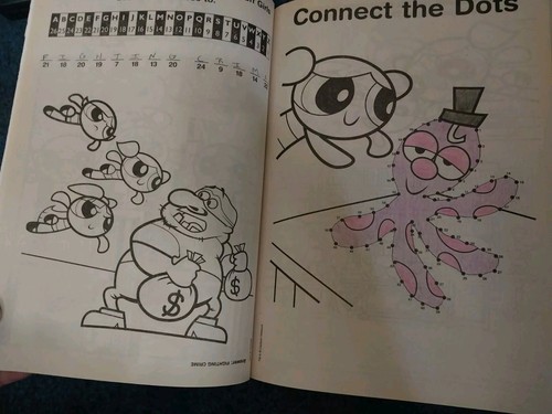 Vintage VTG The Powerpuff Girls GIANT COLORING BOOK Flight Time 2004 RARE OOP CN - Picture 4 of 16