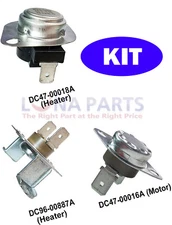 3 Pc Replacement Parts for Samsung Dryers DC47-00018A DC47-00016A