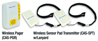 Secure Caregiver Pager with Two Wireless Nurse Call Buttons for Patient Safety 