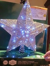 NEW - Holiday Time Silver Star Lighted Projection LED Tree Topper 11.4"