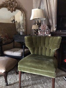 Vintage Velvet Club Chair Hollywood Regency Mid Century Modern Image Is Loading Vintage Velvet Club Chair Hollywood Regency Mid Century
