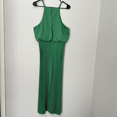New Zara Green Pleated Midi Dress 2157/029 Extra Large XL | eBay