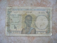 BILLET AFRIQUE OCCIDENTALE 25 FRANCS (c156)