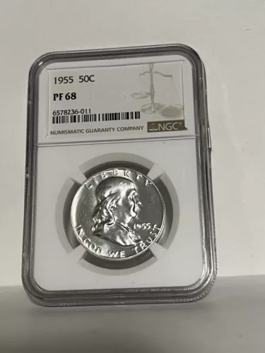 PF68 1955 Proof Franklin Half Dollar NGC Brown Label *