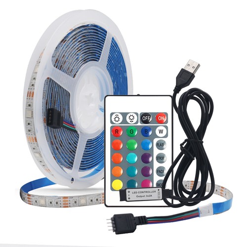 5V USB LED Strip Lights TV Back Light 5050 RGB Color Changing with 24Key Remote - Picture 5 of 13