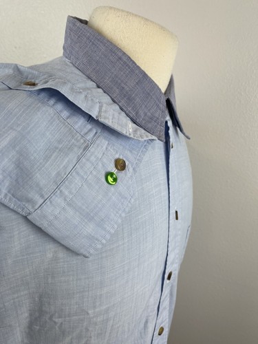ETON Slim Men’s Blue Nailhead Dress Shirt Contrast Collar Size XL S1 - Picture 5 of 9