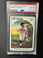 2023 Topps Bob Ross The Joy of Baseball Ronald Acuna Jr Happy Mistakes PSA 10 SP