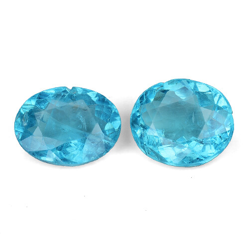 4.00Cts TOP! EARTH MINED ! BEST PAIR OF AQUA BLUE NATURAL APATITE GEMSTONES - Bild 2 von 5