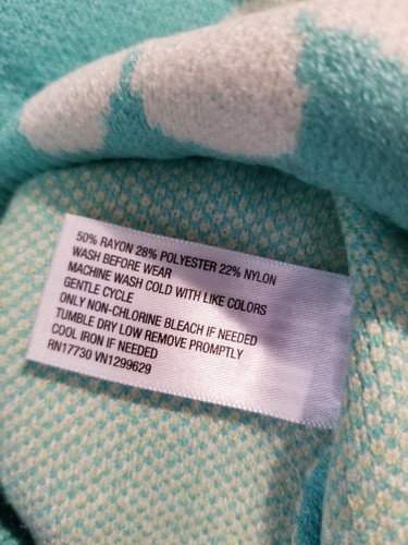 Girls Novelty Cardigan Art Class Aqua Blue Daisies XXL - Picture 4 of 5