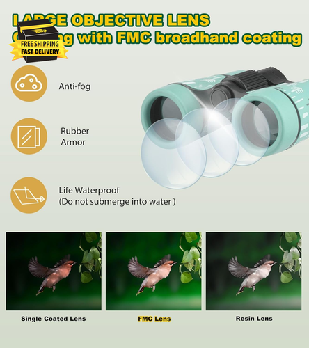 Binoculars for Kids, Kids Binoculars for 3-12 Years Boys and Girls Valentines Da - Picture 2 of 8