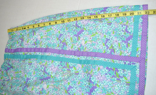 Lilly Pulitzer Skirt VTG Turquoise Lavender White Flowers Ribbon Trim Sz M/L - Picture 7 of 13