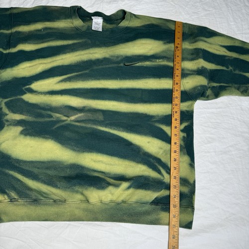 Nike Green and Yellow Tie Dyed Crew Neck Sweatshirt Mens Size L Vintage Striped - Picture 10 of 14