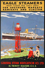 Eagle Steamers | Harry Hudson Rodmell | 1932 Travel Poster Print