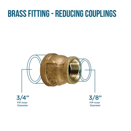Brass Reducing Coupling with Female NPT Threaded Ends Lead Free 2 1/2" x 1" - Picture 27 of 30