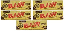 5x Raw Single Wide Cut Corners Classic Rolling Papers 50 LVS/PK USA SHIPPED