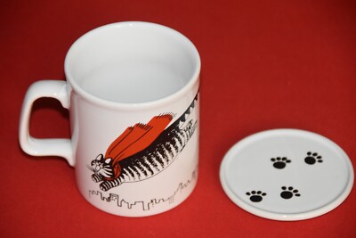 Vintage NEW B Kliban Super Cat Coffee Cup Mug Kiln Craft England