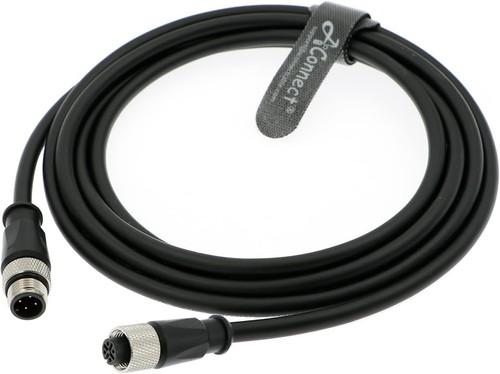 M12 A Code 4 Pin Male to 4 Pin Female Aviation Sensor Connector Industrial Cable - Picture 6 of 9