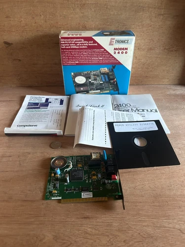 Etronics 2400 Internal Modem Half Card New Open Box USA Vintage Obsolete