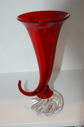 Antike - rote - Kunstglas Vase - Bild 11 von 11