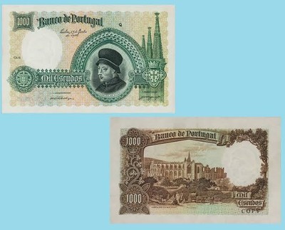 Reproductions Portugal 1000 Escudos 1965 UNC