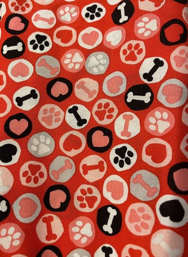 6 FAT QUARTERS Valentine love dog 1 1/2Yards Quilting Cotton Fabric - Picture 2 of 7
