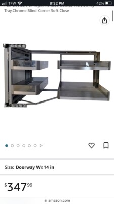 Blind Corner Cabinet Pull Out For 14 Inch Organizer. Kitchen Corner