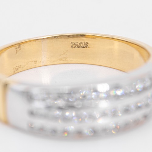 Gr. 60 - Eleganter Brillant 0,33 ct. Diamant Damen Ring Gold 750/18K Bicolor - Bild 4 von 8