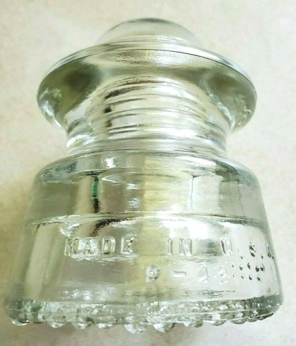 Vintage Hemingray - 20 Clear Glass Power (Secondary Distribution) Insulator - Picture 7 of 12