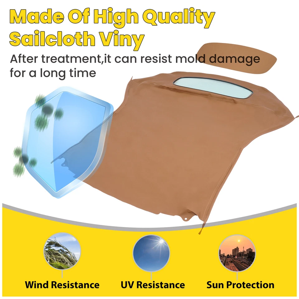 For Toyota Solara 2004-2009 Brown Convertible Soft Top & Heated Glass Window Foto 2 de 4