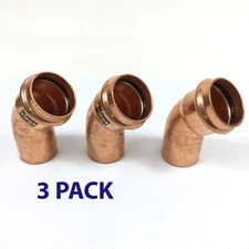 VIEGA 77063 Viega ProPress 45 street elbow, 1-1/4" x 1-1/4" (3 Pack)