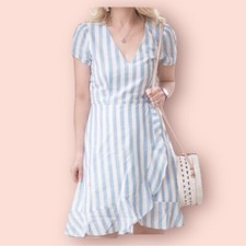 Jcrew Striped Faux Wrap Dress