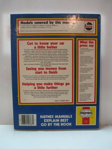 Haynes - Datsun Cherry F-II 1976 to 1979 All Models Owners Workshop Manual - 603 - Picture 2 of 7