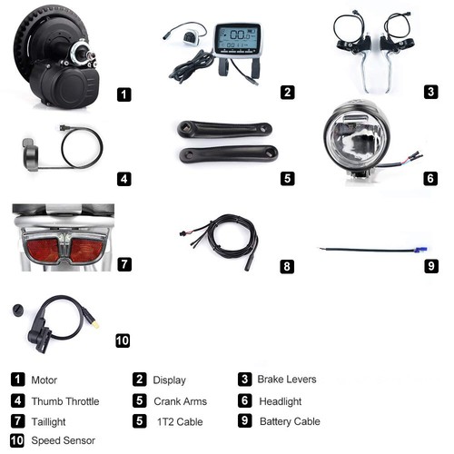 Tongsheng TSDZ2B EBike Kit 36V 48V 250W 350W 500W Electric Bicycle