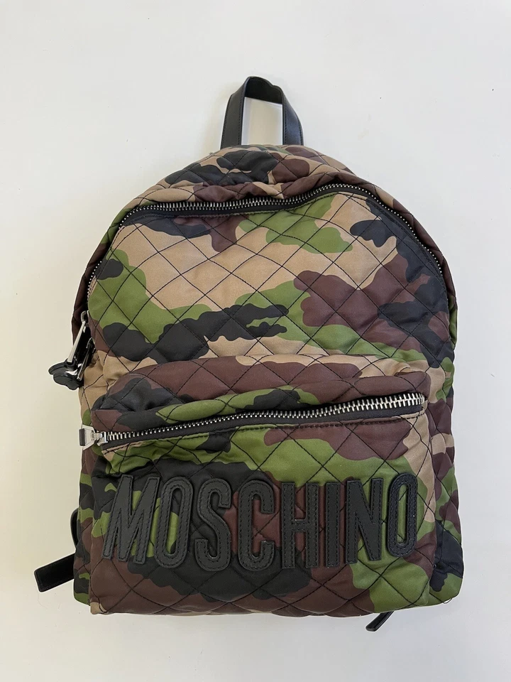 Mochila Moschino Camuflaje Jeremy Scott Auténtica Nueva Acolchada Camuflaje Foto 3 de 4