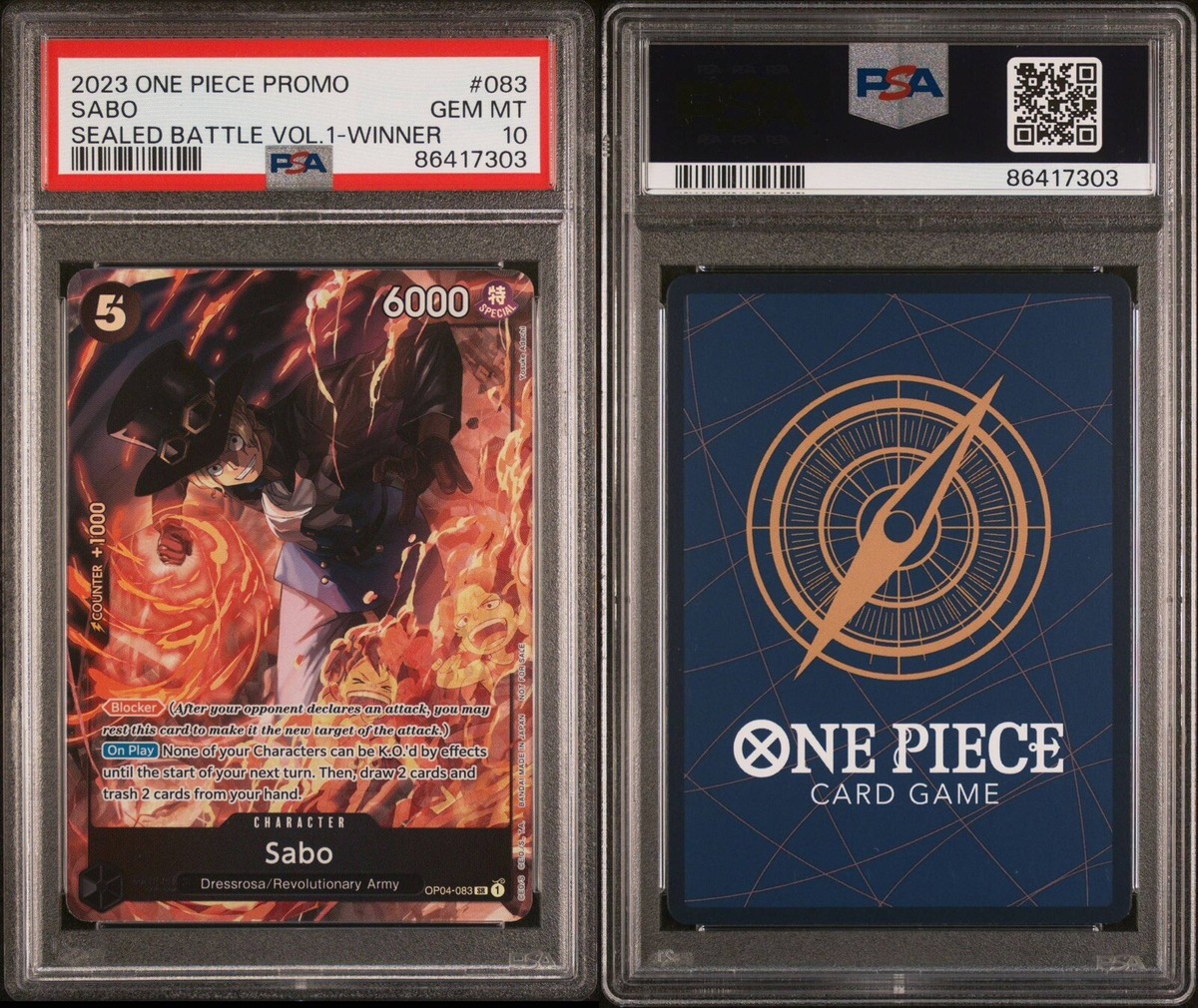 PSA 10 One Piece Sabo OP04-083 Sealed-Battle Vol.1 Winner English
