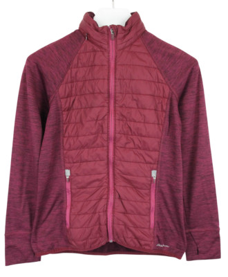 Eddie Bauer Primaloft Sweatshirt Damen M Versteckte Kapuze Mischung Weinrot