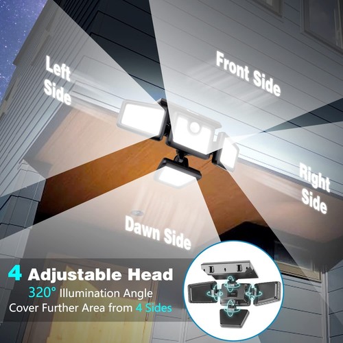 2 Pack-Solar Lights Outdoor, High Brightness Cordless 300LED Motion Sensor Light - Picture 2 of 7