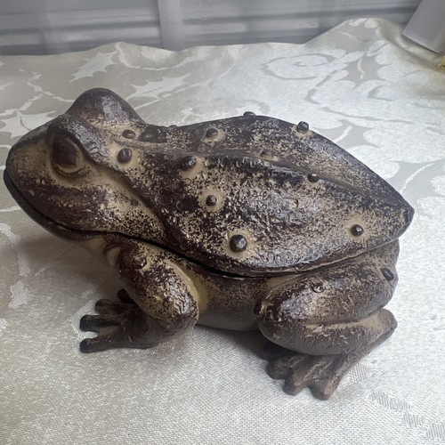 Ceramic Lusterware Frog Trinket Box Vintage - Picture 3 of 14