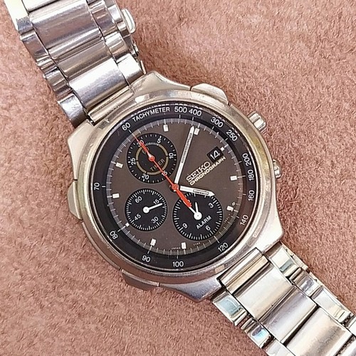 RARE SEIKO SPEEDMASTER 7T42-7A10 ALARM CHRONOGRAPH TITANIUM Men Watch  SBBR001 | eBay