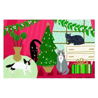Fabulous Felines Katze Goldfolie Petite Christmas 8 Karten 150x90 mm Roger la Borde