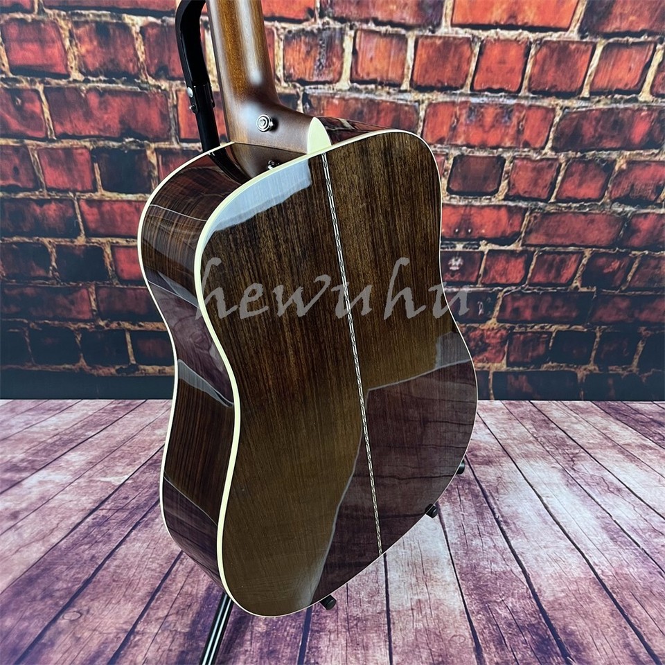 D type Custom Acoustic Guitar solid spruce top 6 Strings in stock ship ...