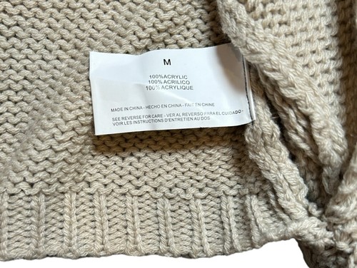 NINE WEST Shrug Sweater Shaw Size MEDIUM Knit Beige Button Dolman Cardigan - Picture 11 of 13