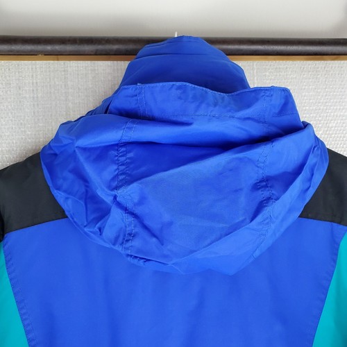 VTG 80s OBERMEYER Mens Size Large Bomber Jacket Insulated Hooded Full Zip Blue - Picture 7 of 19
