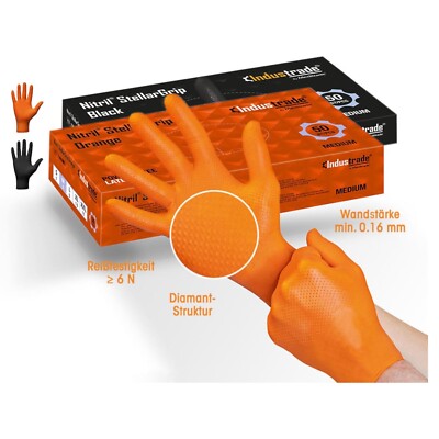 Meditrade Nitril StellarGrip Nitril-Handschuhe, Latexfrei mit Diamantstrucktur