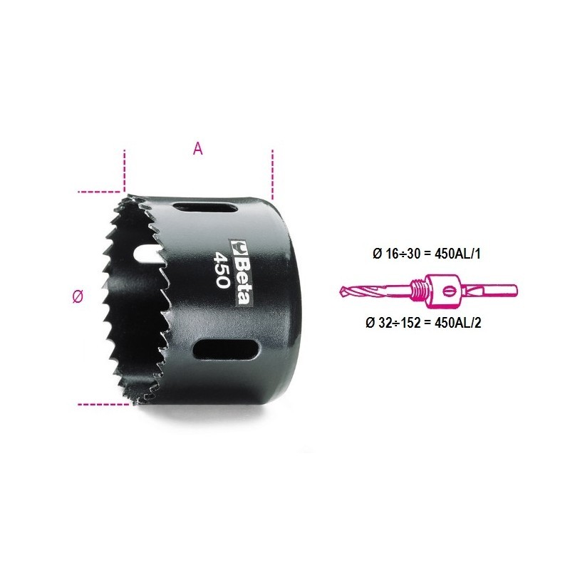 SEGHE A TAZZA IN ACCIAIO HSS-Co 8% MM 152 ART. 450