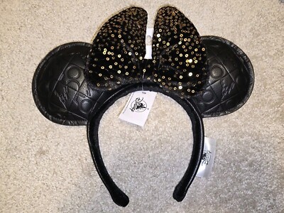Walt Disney World 50th Anniversary Black Minnie Mouse Ear Headband NEW Gold Walt Disney World Minnie Mouse 50th Anniversary Jewelled  main image 4