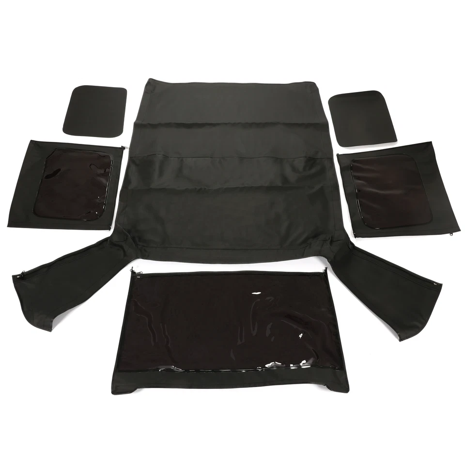For 1987-1995 Jeep Wrangler YJ 2DR Soft Top Sailcloth Black w/ Tinted Windows - Image 2 of 4