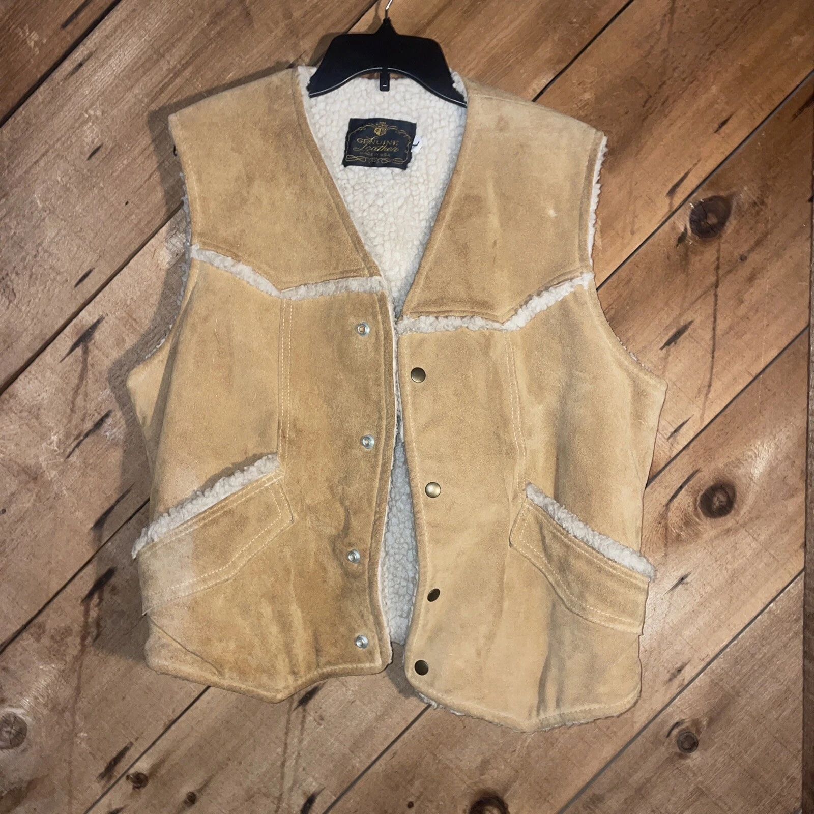 Genuine Leather Insulated Vest Men’s Large