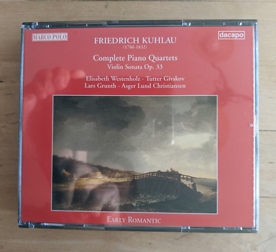 Elizabeth Westenholz: F. Kuhlau/Complete Piano Quartets 2 CD set (1997) Like New