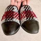 Chanel CC Logo Leather Cap Toe Multicolor Tweed Flat Loafers EU 38 US 7-7.5 — photo 10